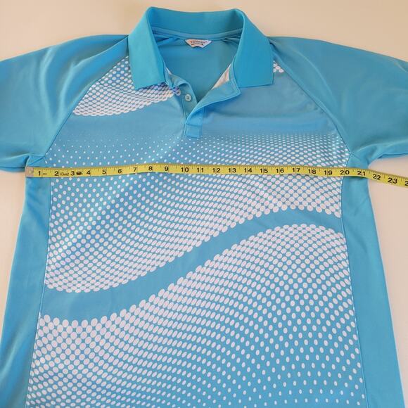 Tworoy Polo Shirt Mens XL Blue Turquoise Short Sleeve Golf - Picture 6 of 8